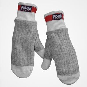 Pook Dukes Wool Blend Sock Style Adult Mittens Made in Canada Winter Warm Grey
